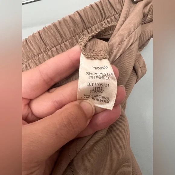 Max Studio Pull On Wide Leg Athlesiure Trouser Pants Tan‎ Beige Size Medium - Picture 5 of 6